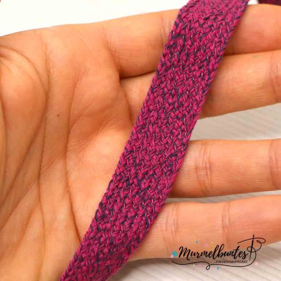 Hoodieband flach - Multicolour 2cm - Pink/Marine